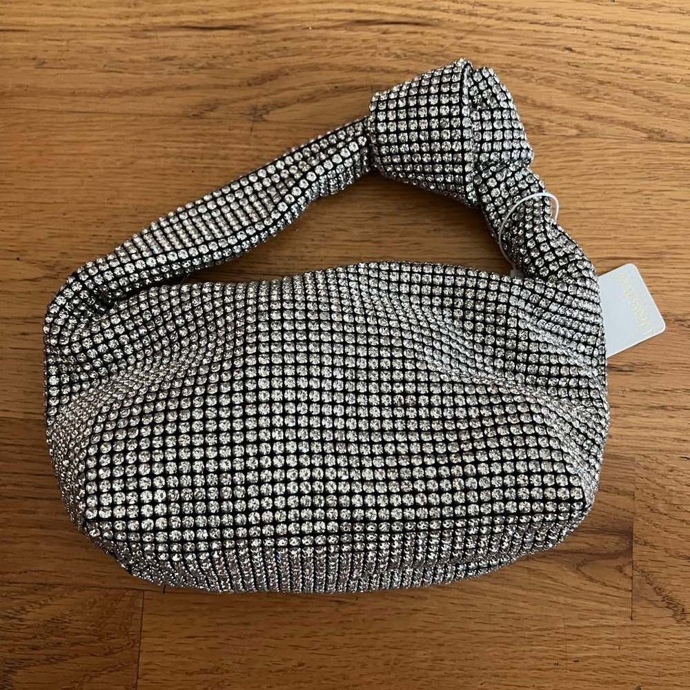 Mini Crystal Mesh Hobo by Urban Expressions. NWT  Silver. Crystals.